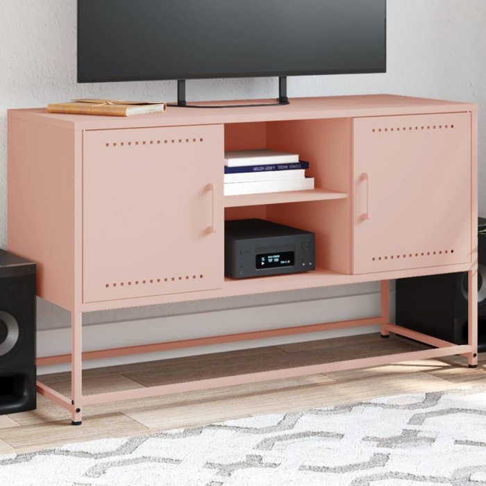 Mueble tv rosa 100,5x39x60,5 cm acero