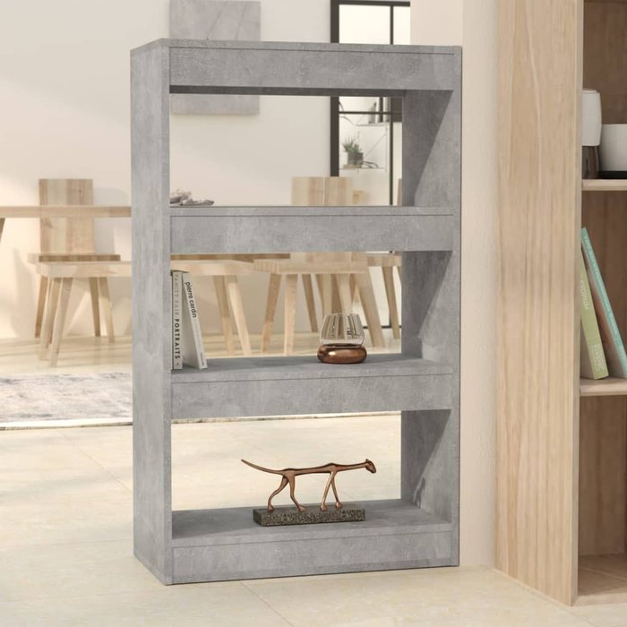 Librería/separador de ambientes gris hormigón 60x30x103 cm aglomerado