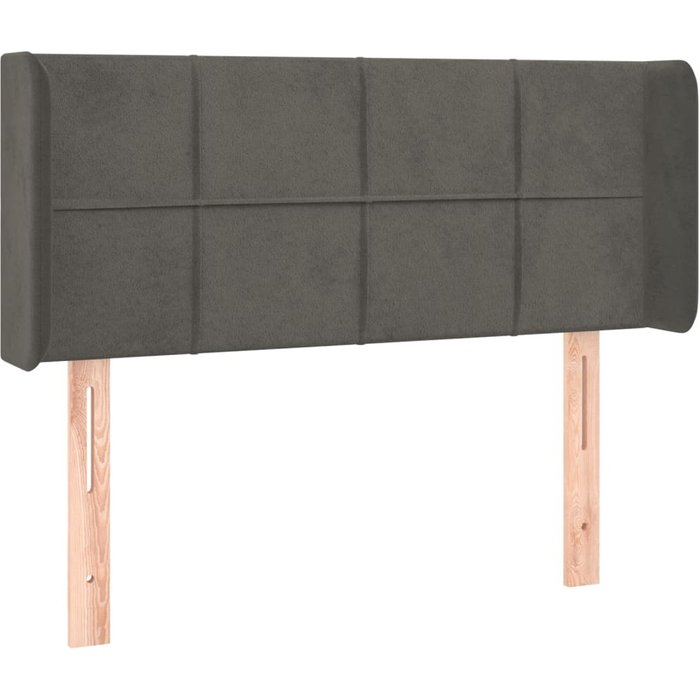 Cabecero de terciopelo gris oscuro 83x16x78/88 cm - comfortxl