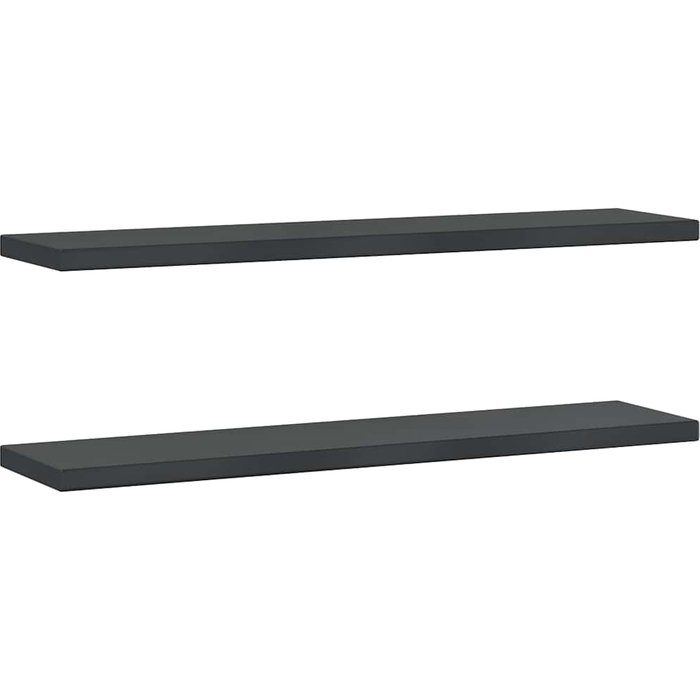 Estantes de pared 2 uds acero inoxidable negro 100x23,5x3 cm - comfortxl