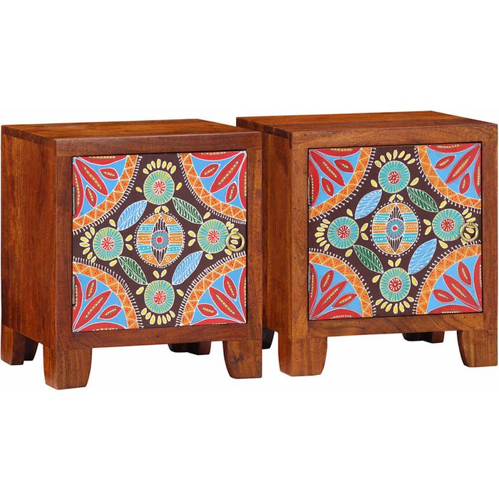 Mesita de noche 2 uds 40x30x45 cm madera maciza de acacia vidaxl