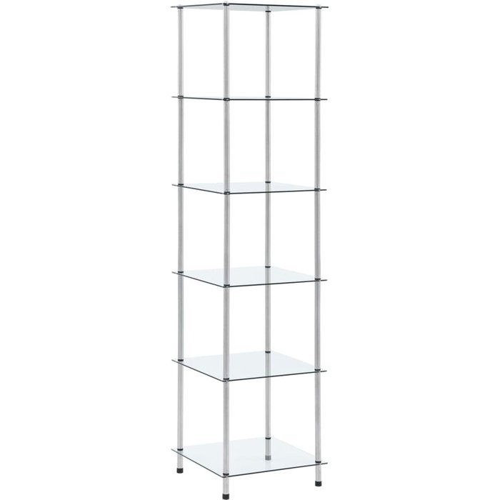 Estante 6 niveles transparente 40x40x160 cm vidrio templado