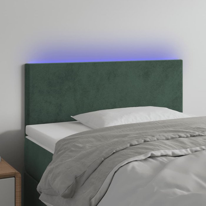 Maison exclusive - cabecero con led de terciopelo verde oscuro 80x5x78/88 cm