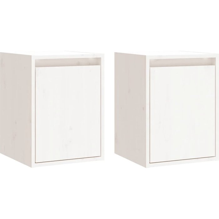 Mueble alto de 2 piezas, pino macizo, blanco, 30x30x40 cm - comfortxl