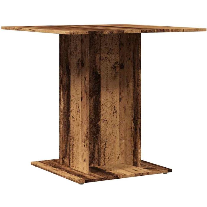 Mesa de comedor madera de ingeniería envejecida 80x80x75 cm