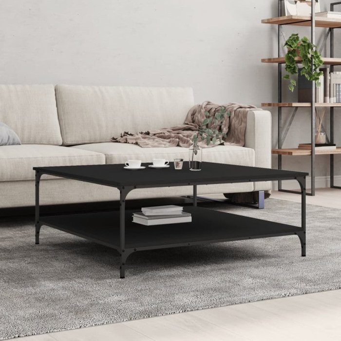 Vidaxl mesa de centro madera de ingeniería negro 100x100x40 cm
