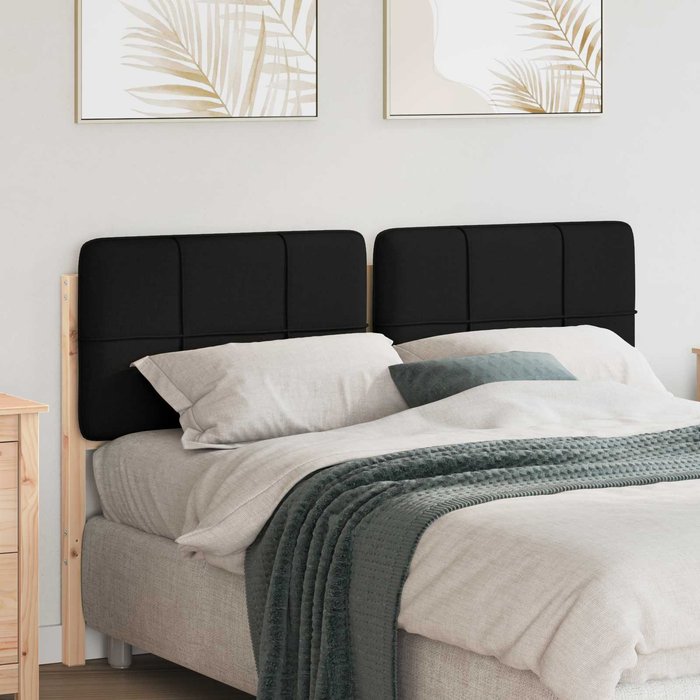 Maison exclusive - cabecero tapizado marrón y negro 120 cm madera de pino macizo
