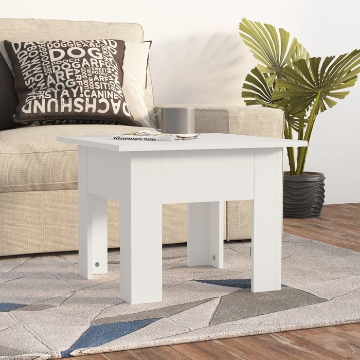 Maison exclusive - mesa de centro madera contrachapada blanco 55x55x42 cm
