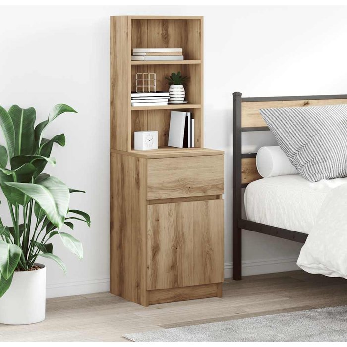 Mesilla de noche artisan oak 39x35x125 cm madera de ingeniería