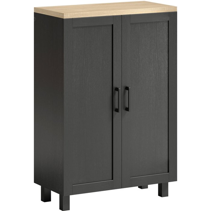 Aparador homcom melamina de madera negro 60 x 30 x 90 cm