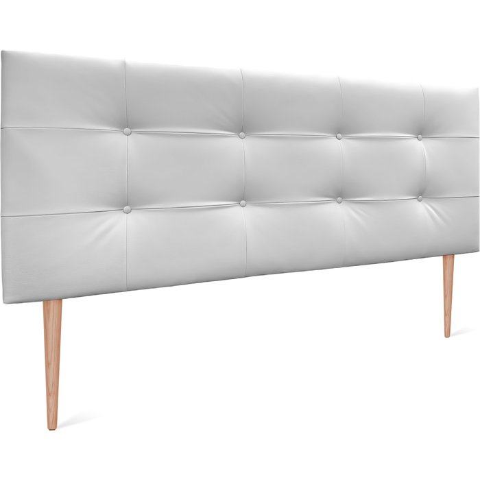 Dhome cabecero de polipiel capitoné 145x115cm con patas camas 135/140 - blanco