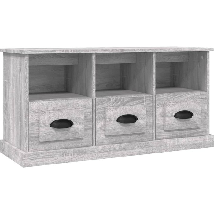 Mueble tv sonoma gris 100x35x50 cm madera contrachapada
