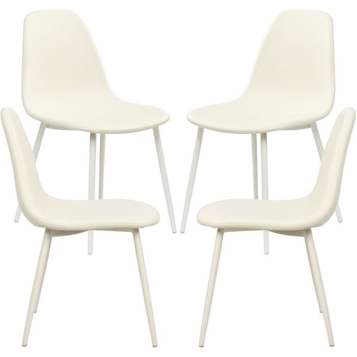 Regalos miguel - packs sillas comedor - pack 4 sillas white teok tela - blanco