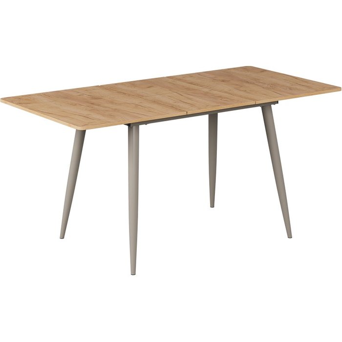 Vicco mesa de comedor beaver, goldkraft roble/gris, 120 x 80 cm extensible