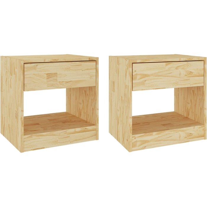 Mesitas de noche 2 piezas 40x31x40 cm madera maciza de pino