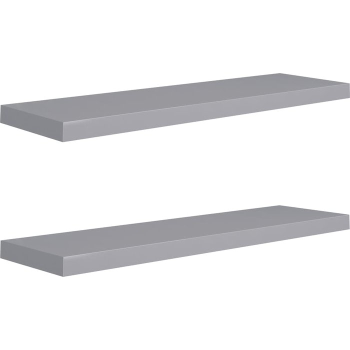 Estantes flotantes de pared 2 uds mdf gris 90x23,5x3,8 cm- comfortxl