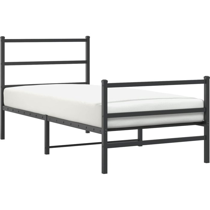 Estructura cama sin colchón con estribo metal negro 90x200 cm — comfortxl
