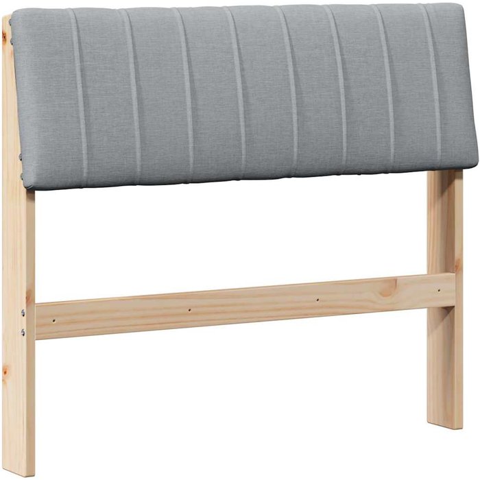 Cabecero cama - mueble cabecero tapizado gris claro 90 cm madera de pino macizo