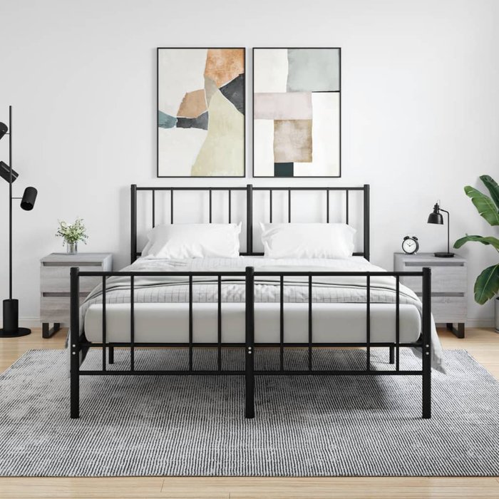 Mesitas de noche de 2 piezas sonoma grey, 40x35x50 cm, madera de ingeniería