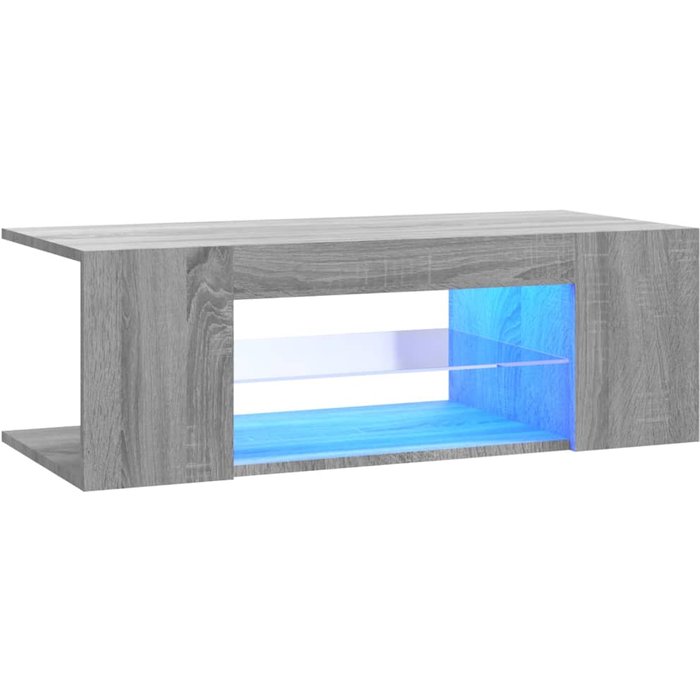 Mueble tv con luces led sonoma gris 90x39x30 cm