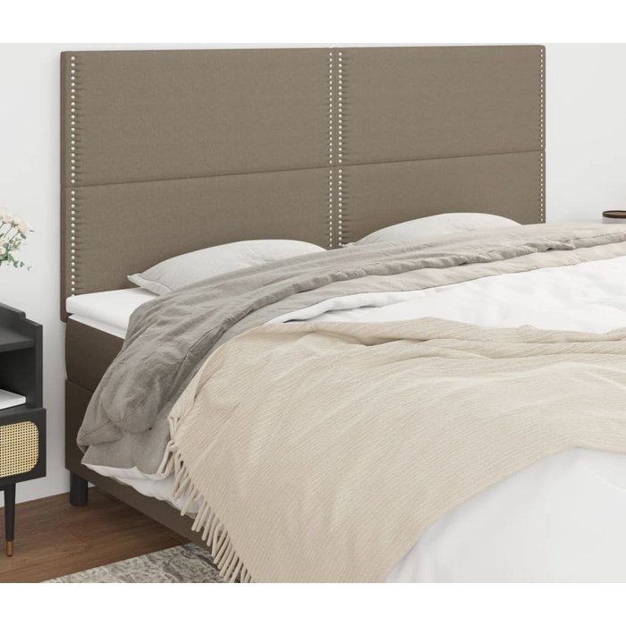 Cabeceros 4 unidades de tela gris taupe 100x5x78/88 cm