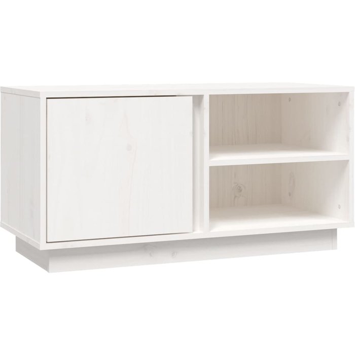 Mueble tv blanco 80x35x40,5 cm madera maciza de pino