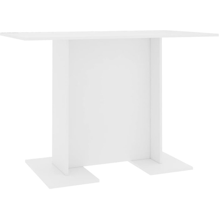 Mesa de comedor de madera contrachapada blanco 110x60x75 cm