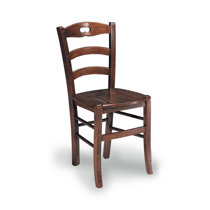 Silla loris de madera maciza color noce 39x36x87