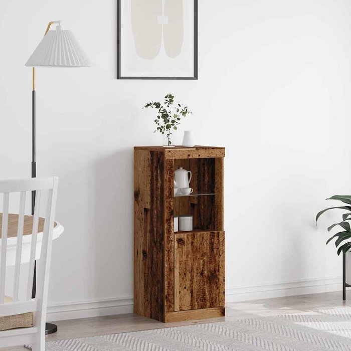 Maison exclusive - aparador led marrón 41 x 37 x 100 cm madera de ingeniería