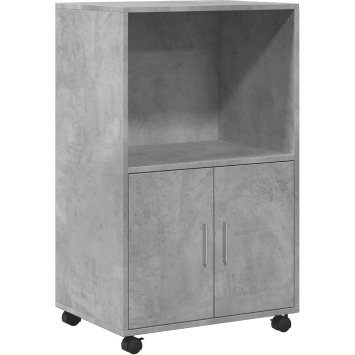 Armario con ruedas madera ingeniería gris hormigón 55x40x91 cm