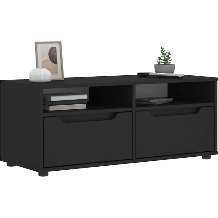 Mueble de tv visnes negro 100x40x38 cm madera de ingeniería