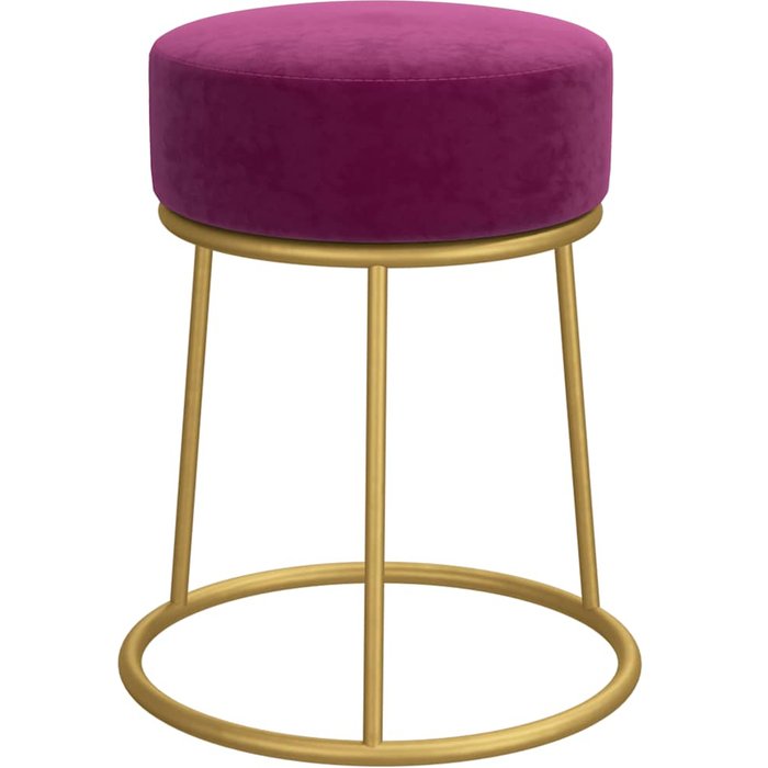 Taburete redondo de terciopelo morado