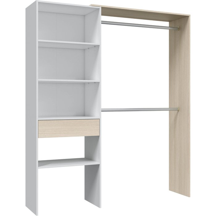 Florencia armario-vestidor con estantería 60cm + 2 barras