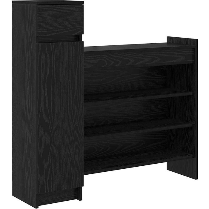 Zapatero roble negro 100.5 x 28 x 100 cm madera contrachapada - comfortxl