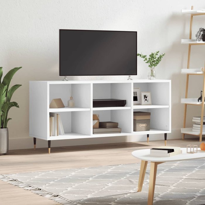 Mueble de tv blanco 103,5x30x50 cm madera de ingeniería
