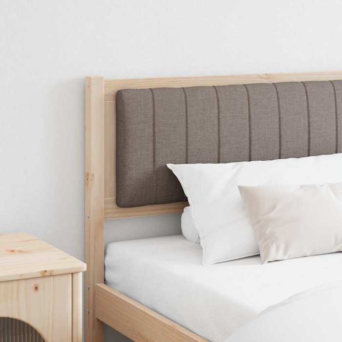 Cabecero tapizado marrón 200 cm madera de pino macizo vidaxl