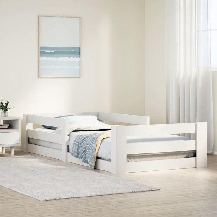 Estructura de cama sin colchón madera maciza blanca 75x190 cm vidaxl