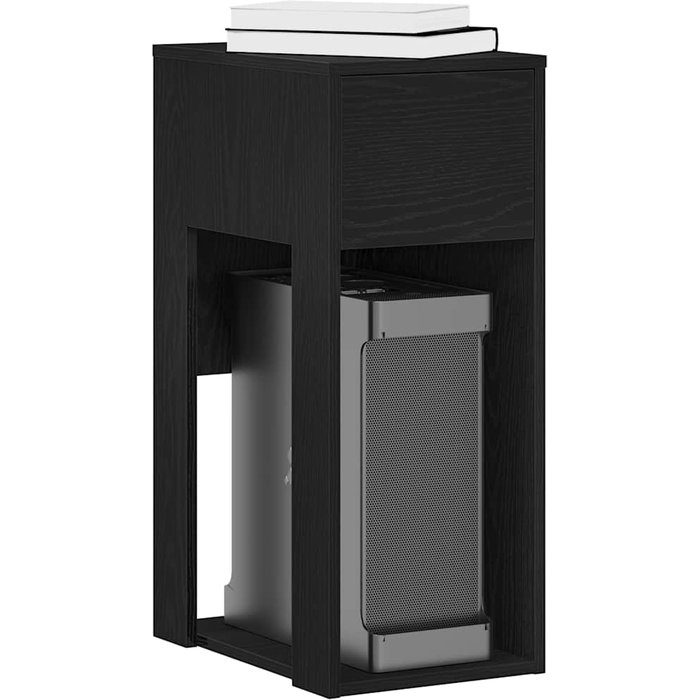 Soporte torre para ordenador con cajón negro 30x44x74 cm