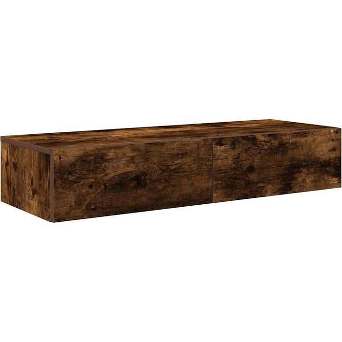 Estantería de pared cajones madera contrachapada roble ahumado- comfortxl