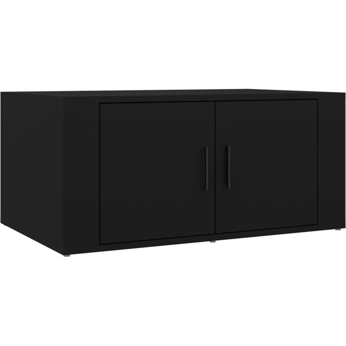 Mesa de centro madera contrachapada negro 80x50x36 cm