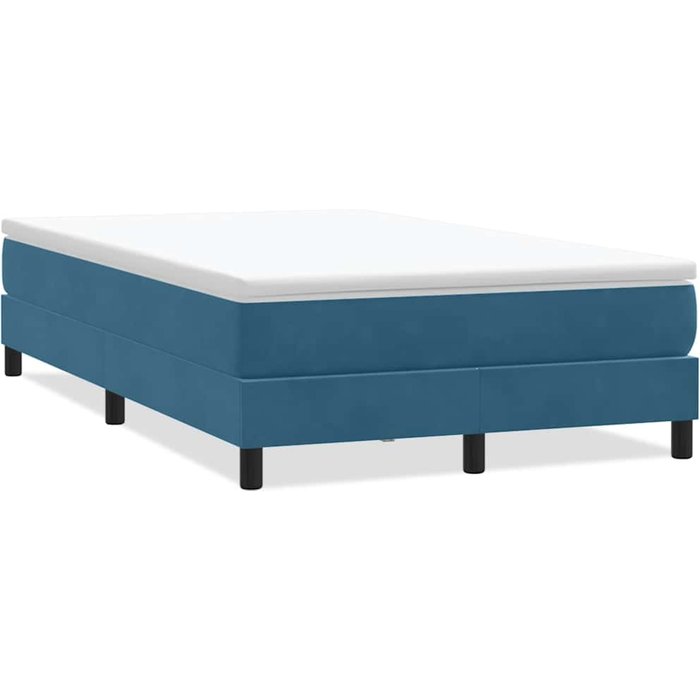 Cama box spring sin colchón terciopelo azul oscuro 120x210 cm - comfortxl