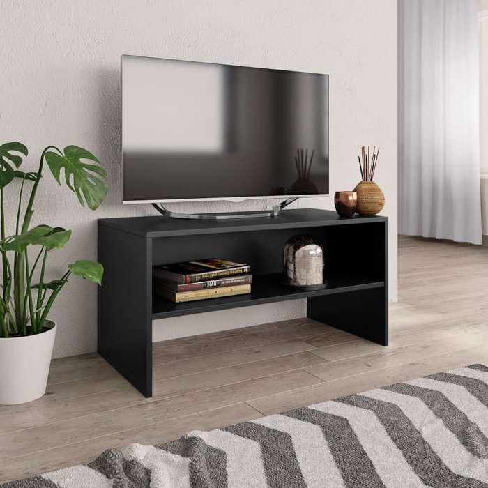 Mueble para tv madera contrachapada negro 80x40x40 cm - comfortxl