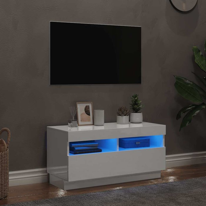Mueble de tv con luces led brillante 80x35x40 cm