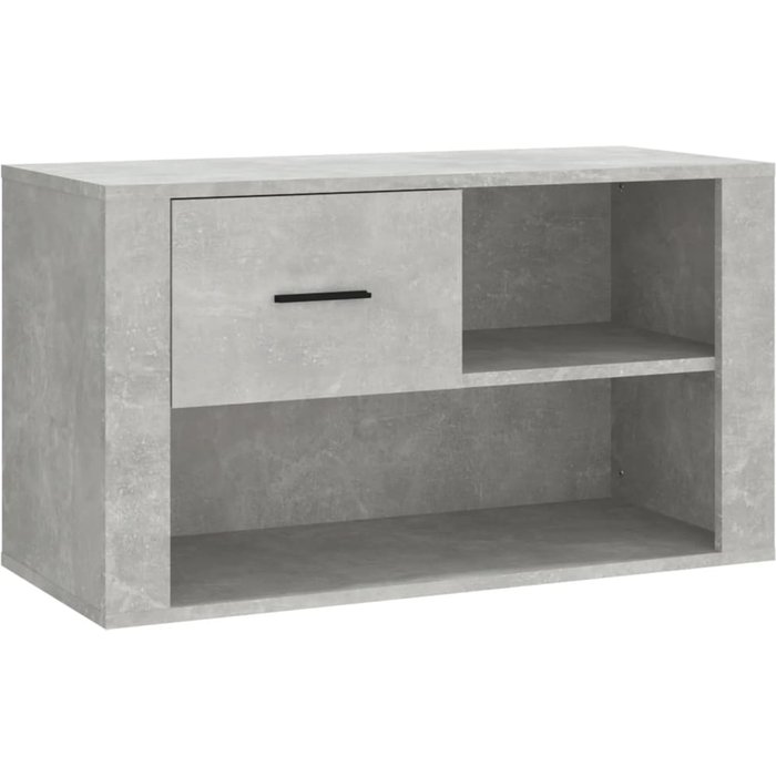 Mueble zapatero madera contrachapada gris hormigón 80x35x45 cm - comfortxl