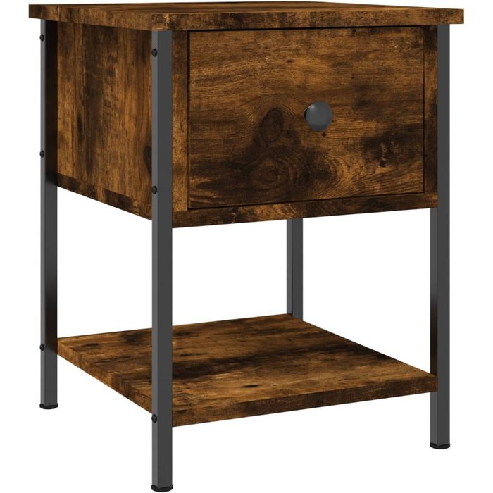 Mesita de noche madera de ingeniería roble ahumado 34x35,5x45cm - comfortxl