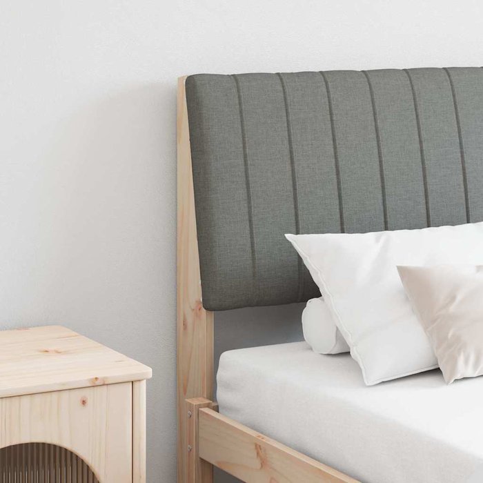 Cabecero tapizado gris oscuro 160 cm madera de pino macizo vidaxl