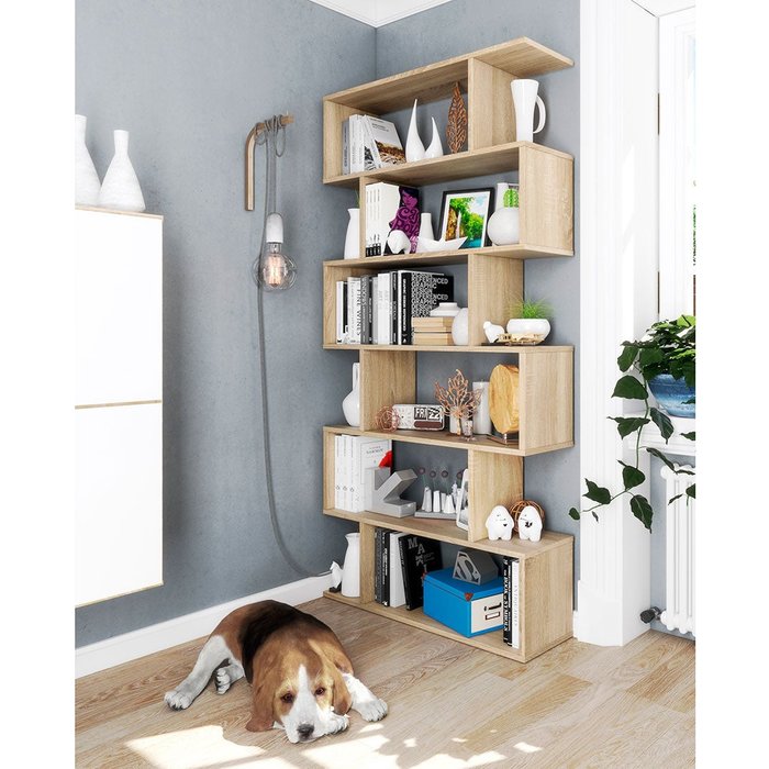 Estanteria alta 192x80x25 cm roble canadian