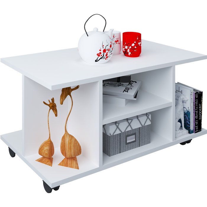 Vcm mesa auxiliar y mesa de centro findula blanco h. 40 x b. 80 x t. 40 cm