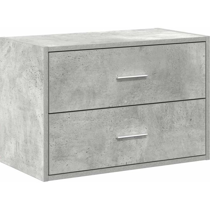 Armario con 2 cajones gris cemento 60x31x40cm madera ingeniería - comfortxl