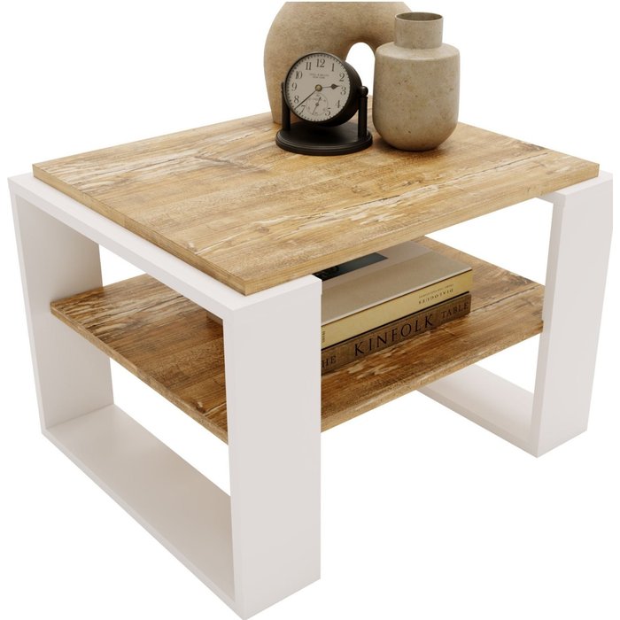 Table basse kaja63 moderne et stable pour le salon en matériau bois.